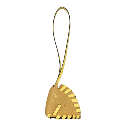 Hermes Bag Charm Cheval Tresse Veau Epsom Braided Horse Yellow