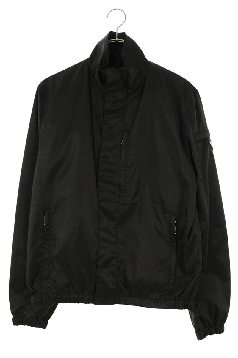 Prada Re-Nylon Triangle Plate Zip Up Jacket 48