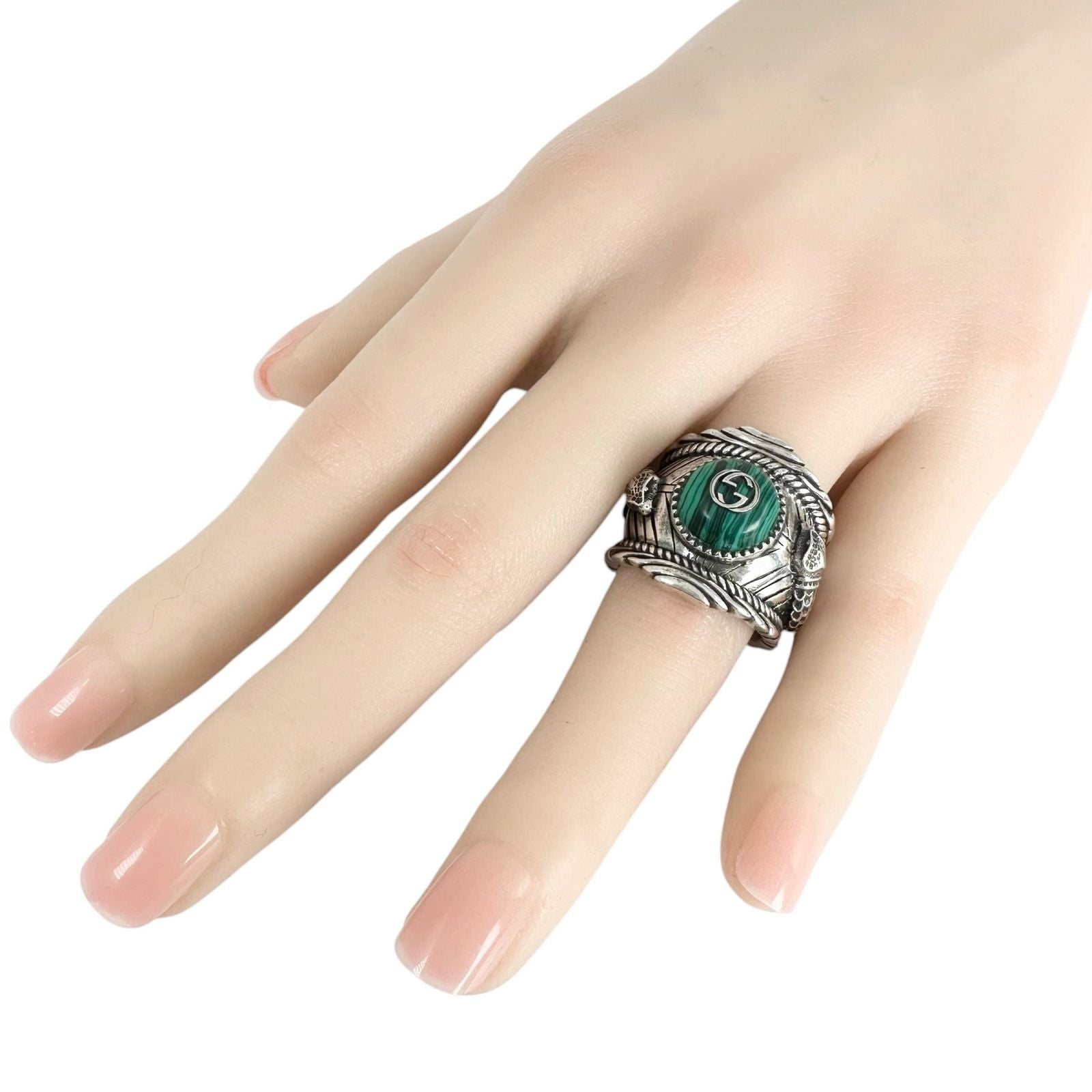 Gucci Ring Snake Malachite Silver — view 7