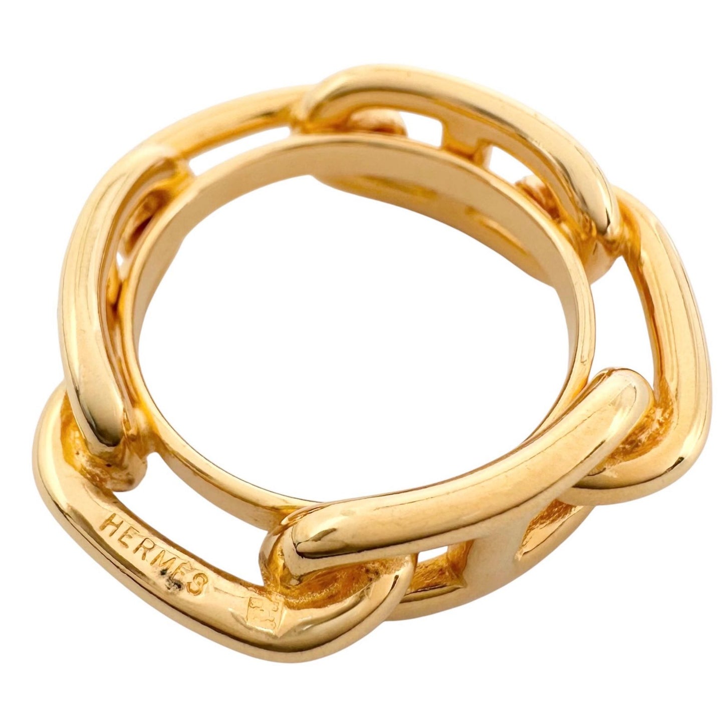 Hermes Scarf Ring Chaine D'ancre Gold Plated