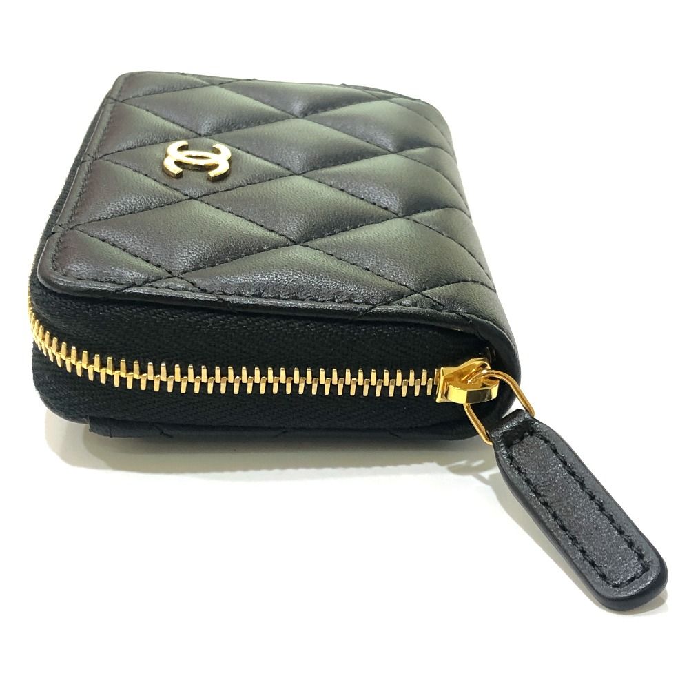 Chanel Coin Case CC Logo Classic Zip Lambskin Black — view 4