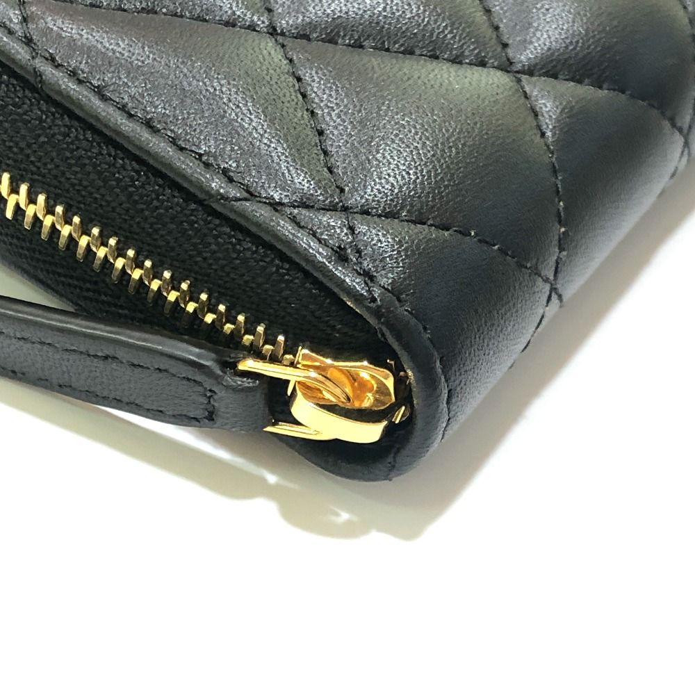 Chanel Coin Case CC Logo Classic Zip Lambskin Black — view 7