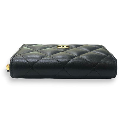 Chanel Coin Case CC Logo Classic Zip Lambskin Black — view 5