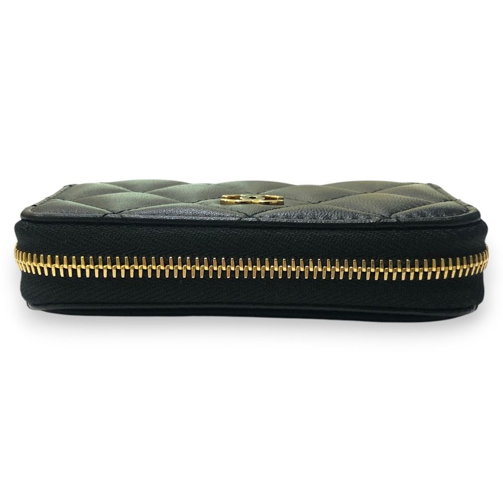 Chanel Coin Case CC Logo Classic Zip Lambskin Black — view 6