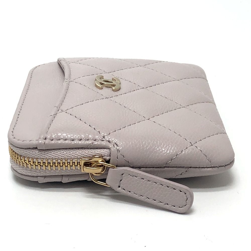 Chanel Coin Case Classic Zip Caviar Leather Lavender Purple — view 3