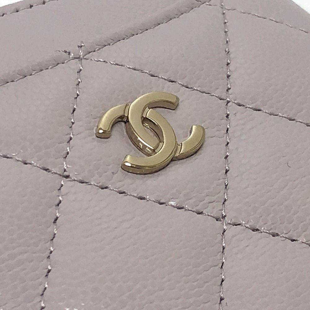Chanel Coin Case Classic Zip Caviar Leather Lavender Purple — view 7