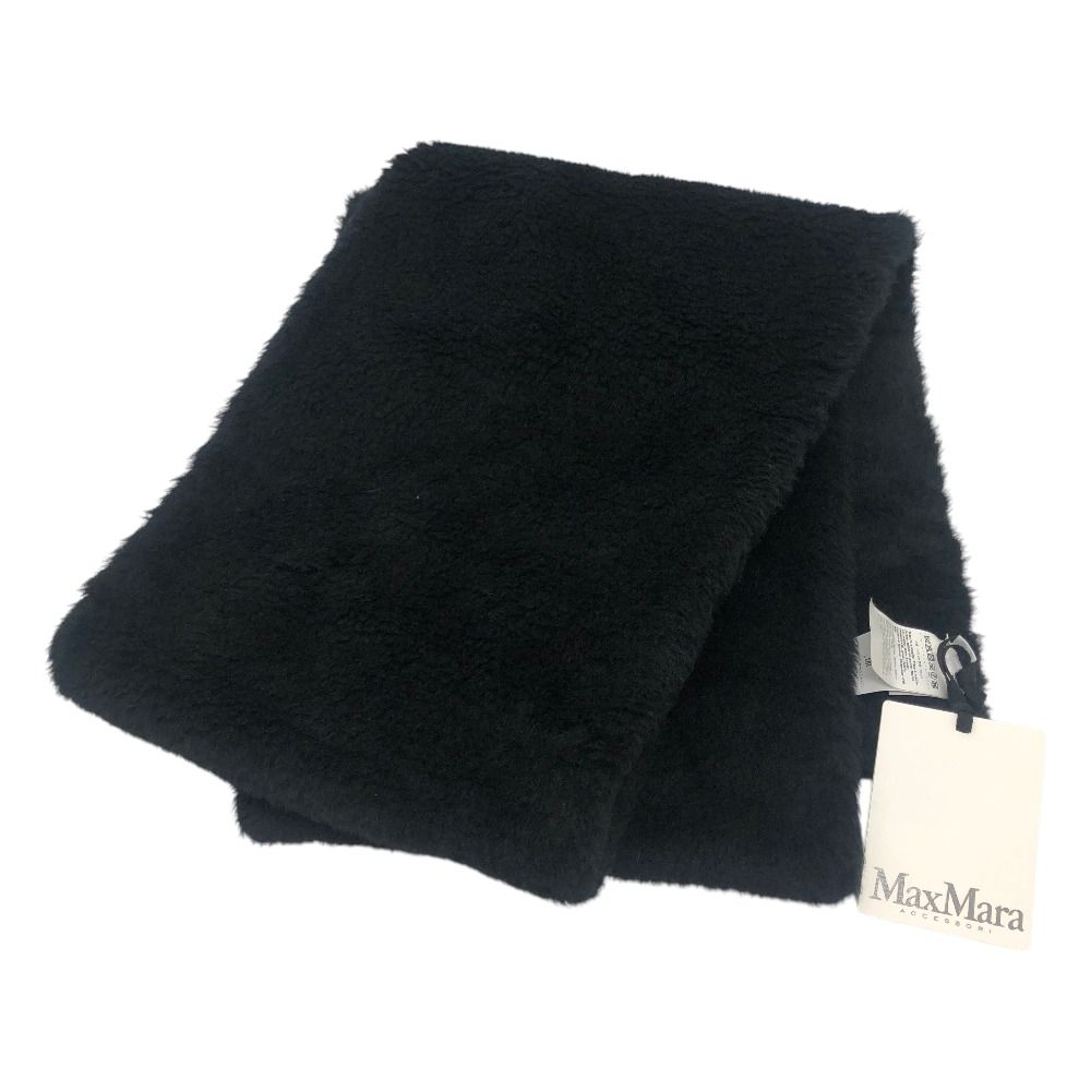 Max Mara Scarf Teddy Bear Fur Alpaca Black