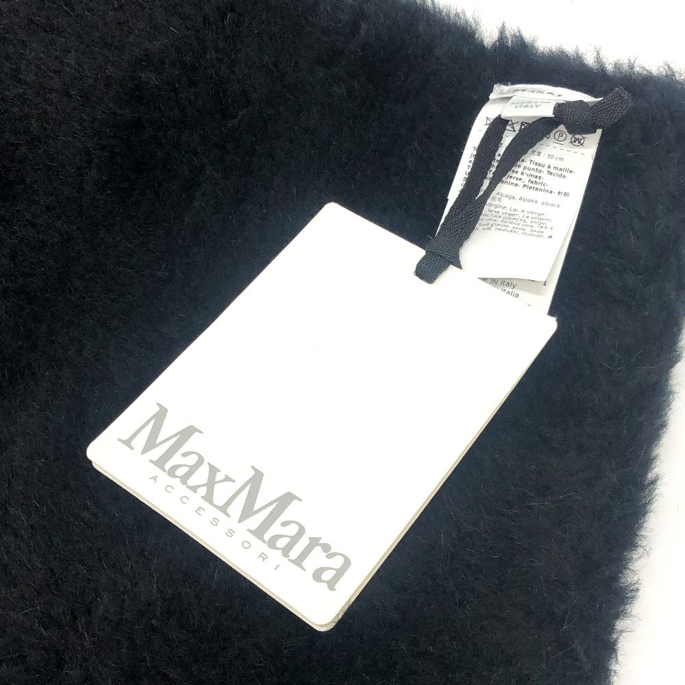 Max Mara Scarf Teddy Bear Fur Alpaca Black — view 6