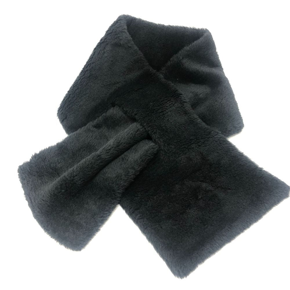 Max Mara Scarf Teddy Bear Fur Alpaca Black — view 2