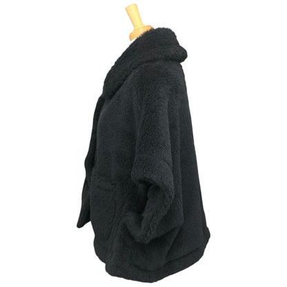 Max Mara Poncho Teddy Bear Nuterzo Cape Alpaca Black — view 4