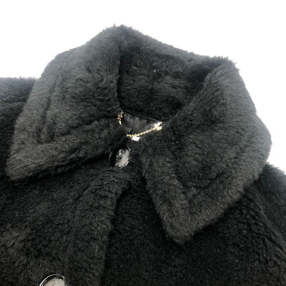 Max Mara Poncho Teddy Bear Nuterzo Cape Alpaca Black — view 5