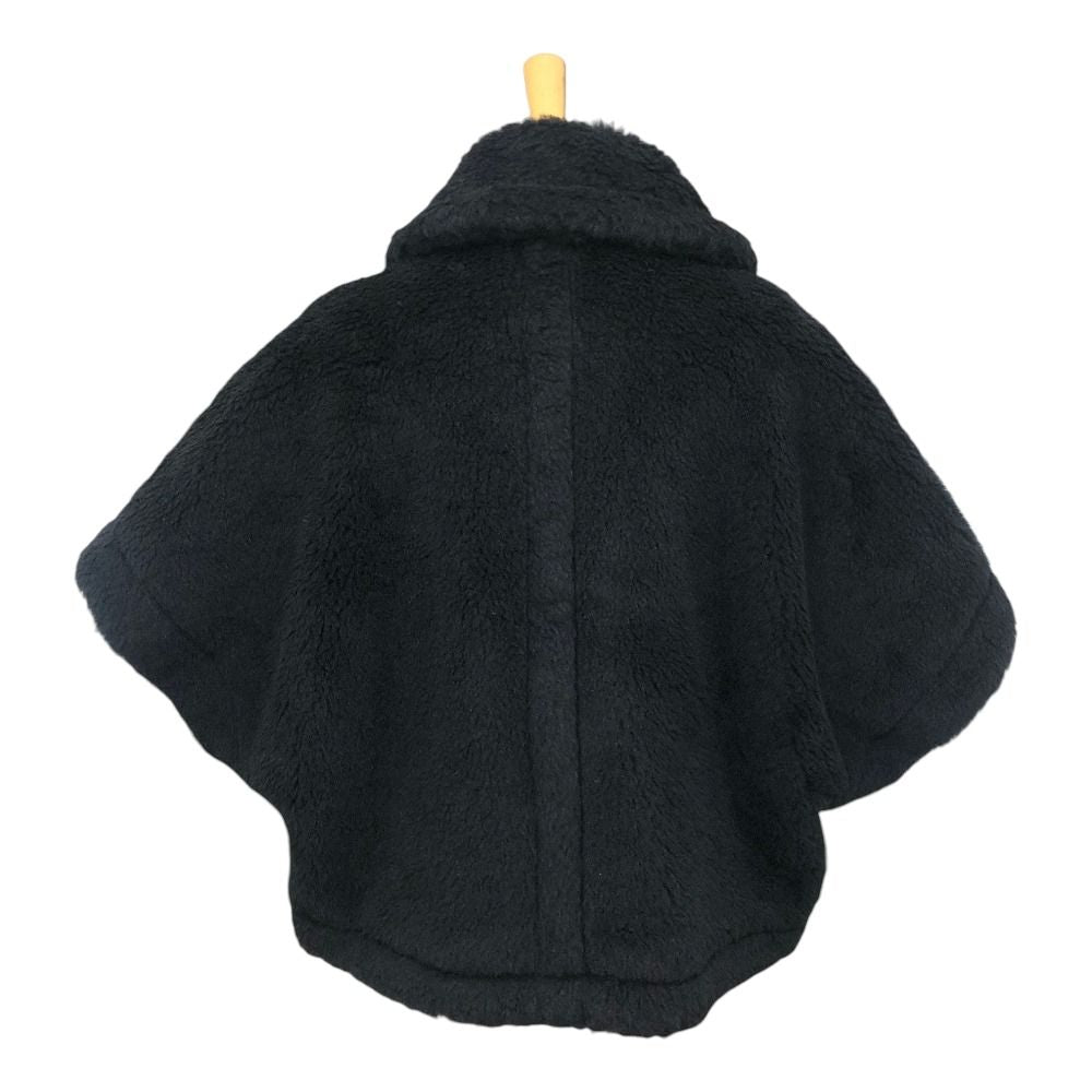 Max Mara Poncho Teddy Bear Nuterzo Cape Alpaca Black — view 2