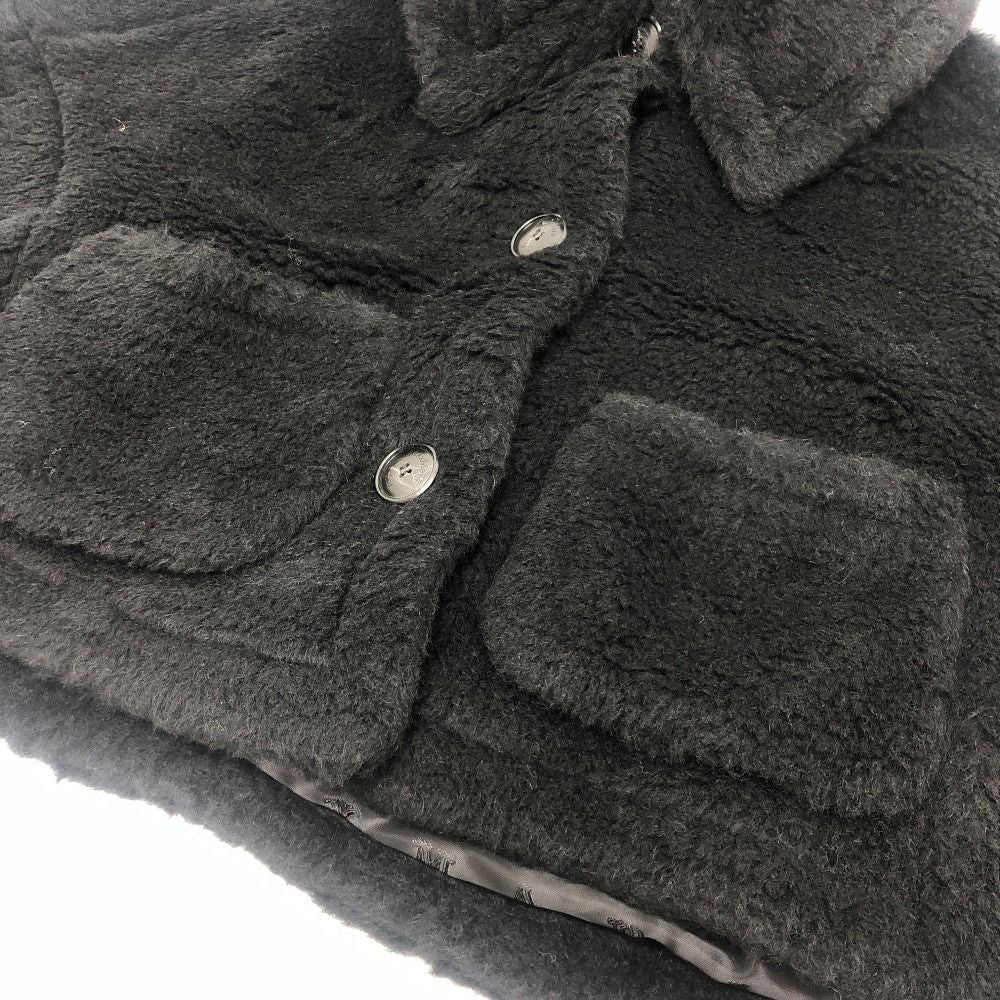 Max Mara Poncho Teddy Bear Nuterzo Cape Alpaca Black — view 7