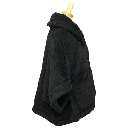 Max Mara Poncho Teddy Bear Nuterzo Cape Alpaca Black — view 3