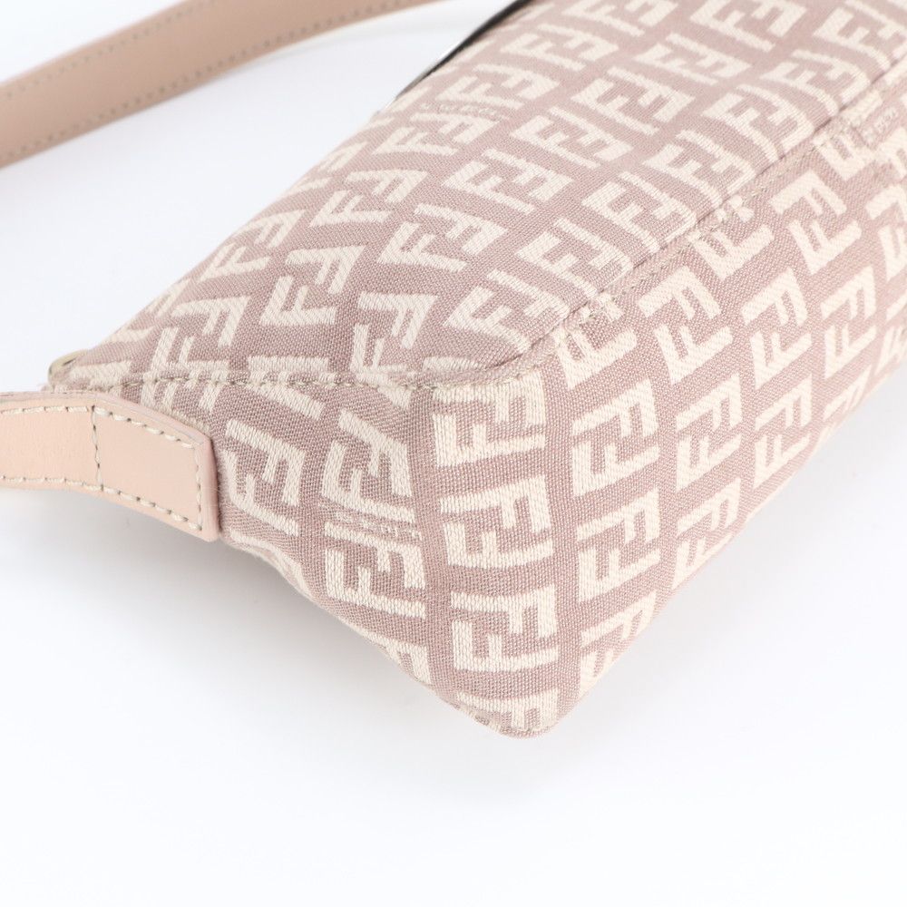 Fendi Zucchino Leather Canvas Shoulder Bag Hand — view 4