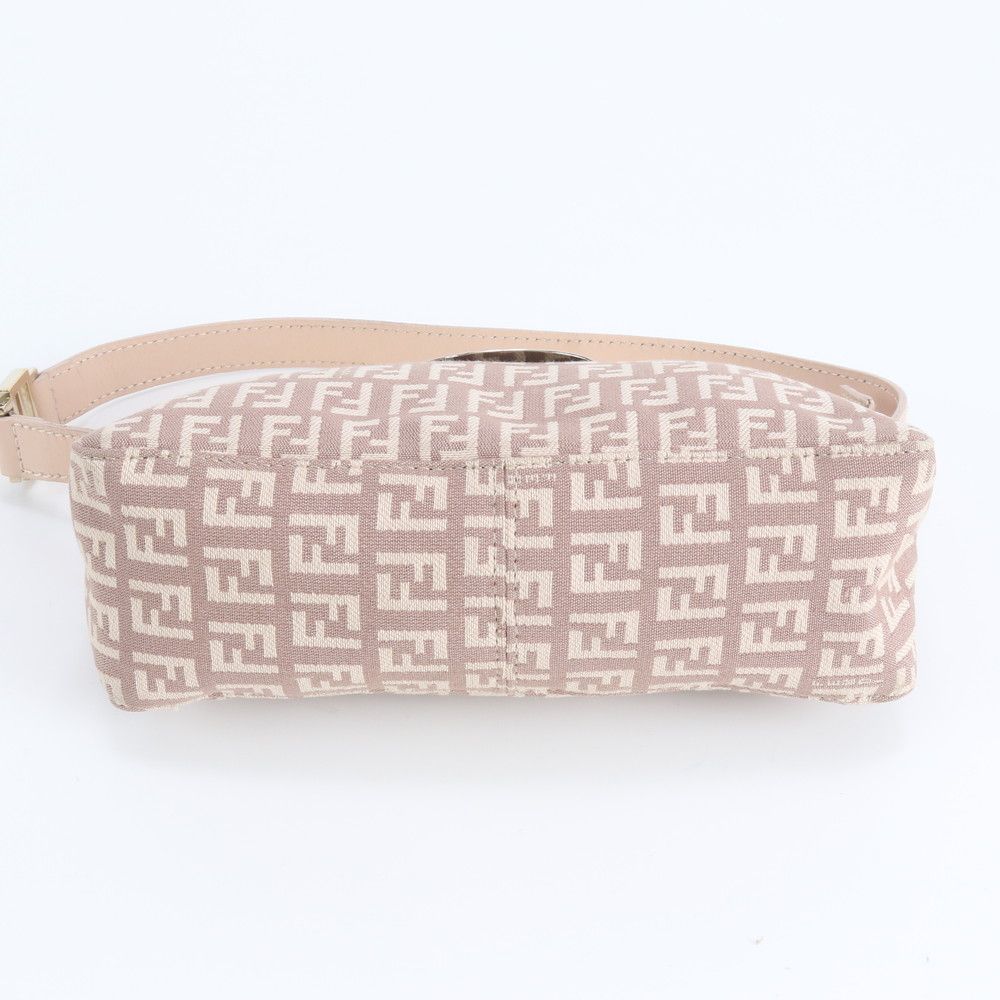Fendi Zucchino Leather Canvas Shoulder Bag Hand — view 6