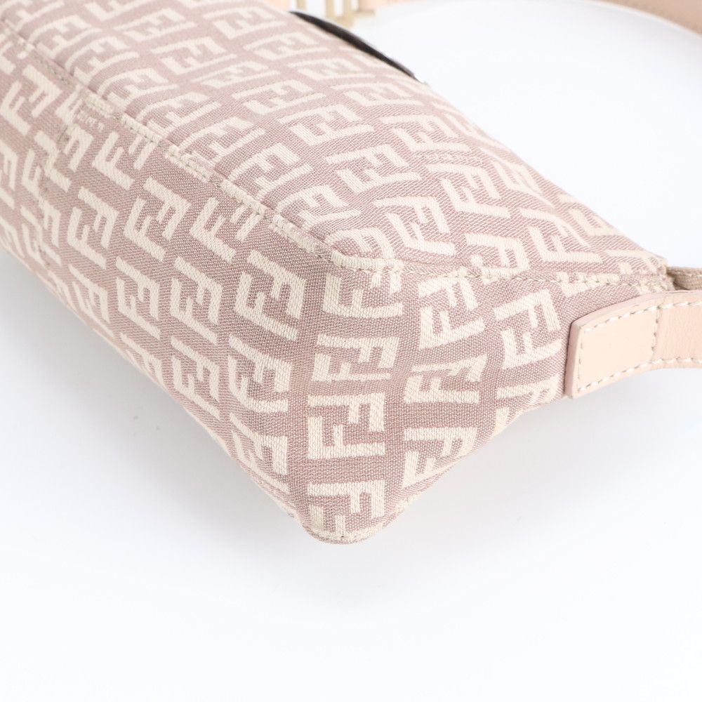 Fendi Zucchino Leather Canvas Shoulder Bag Hand — view 5