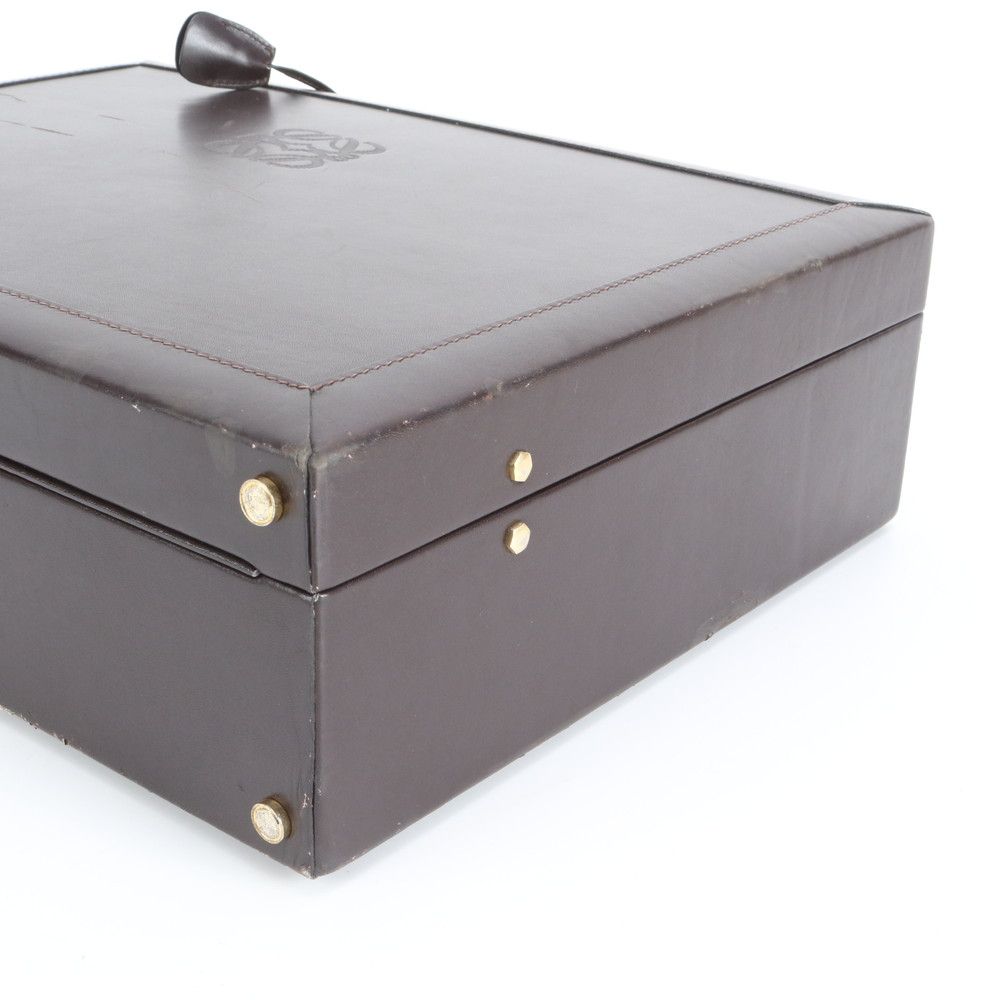 Loewe Anagram Leather Attache Case Hard Document Business Briefcase Trip Brown — view 5