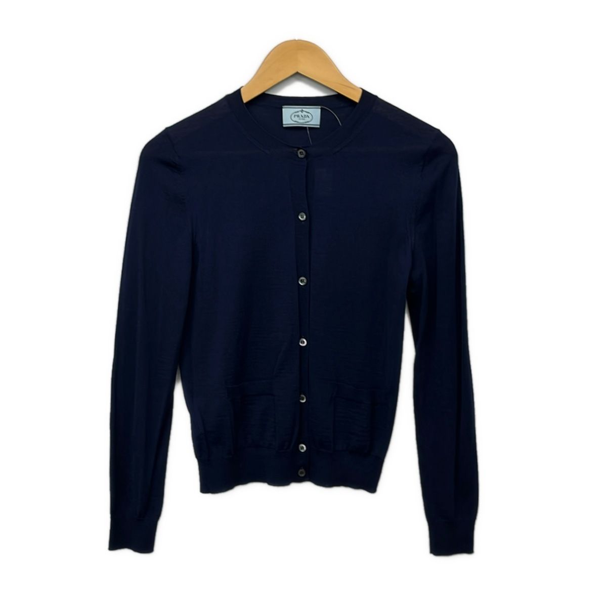 Prada Cardigan 38 S Navy Long Sleeve