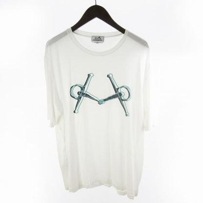 Hermes T-Shirt Short Sleeve Horsebit Embroidery White Blue Japon Co Ltd Top
