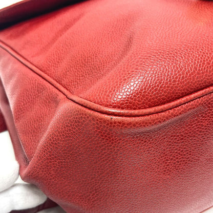 Chanel Backpack Sac CC Logo Caviar Leather Red — view 6