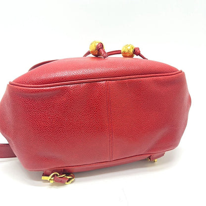 Chanel Backpack Sac CC Logo Caviar Leather Red — view 5