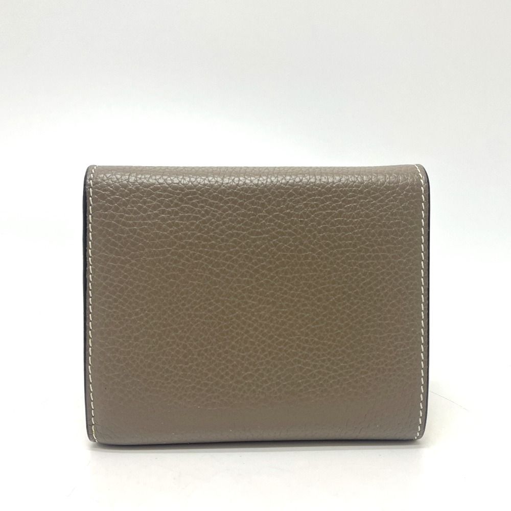 Celine Trifold Wallet Small Gray Leather Beige Yellow — view 2