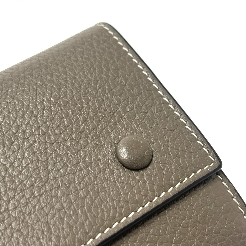 Celine Trifold Wallet Small Gray Leather Beige Yellow — view 5