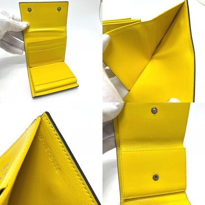 Celine Trifold Wallet Small Gray Leather Beige Yellow — view 7