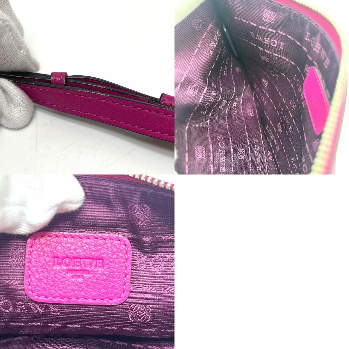 Loewe Pouch Logo Leather Purple Pink — view 9