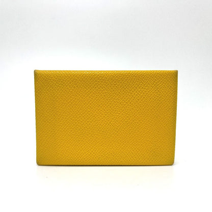 Hermes Card Case Calvi Veau Epsom Yellow