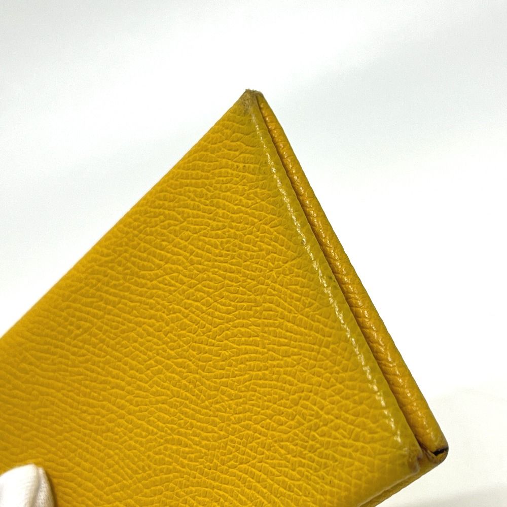 Hermes Card Case Calvi Veau Epsom Yellow — view 7