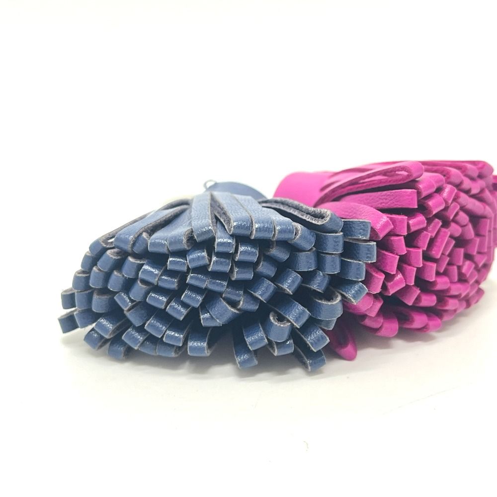 Hermes Bag Charm Carmen Unodos Leather Blue Saffiano Rose Purple — view 3
