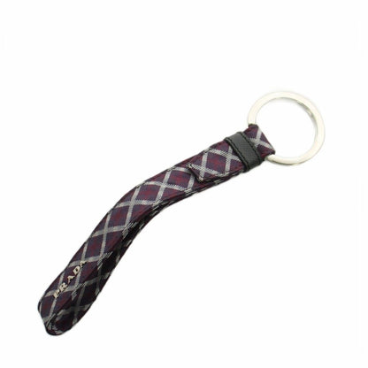Prada Key Ring Charm Plaid Purple