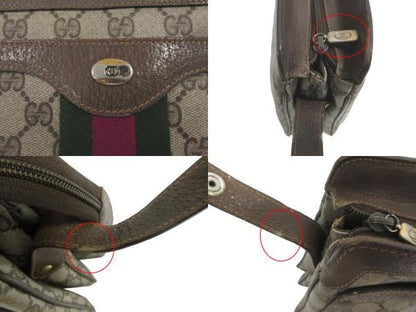 Gucci Vintage GG Supreme Sherry Line 14.02.013 Shoulder Bag Leather Brown — view 8