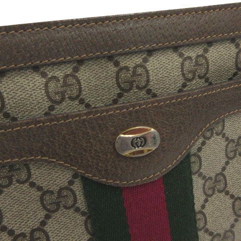 Gucci Vintage GG Supreme Sherry Line 14.02.013 Shoulder Bag Leather Brown — view 2