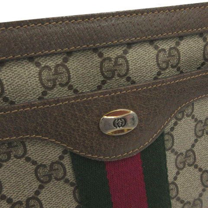 Gucci Vintage GG Supreme Sherry Line 14.02.013 Shoulder Bag Leather Brown — view 2
