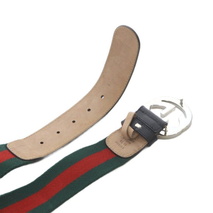 Gucci Sherry Line Interlocking Belt 80 32 Green Red — view 6