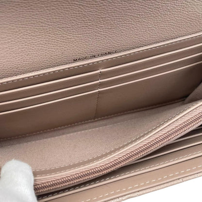 Chanel Bifold Wallet Classic Long Flap Quilted Caviar Leather CC Logo Pink — view 9