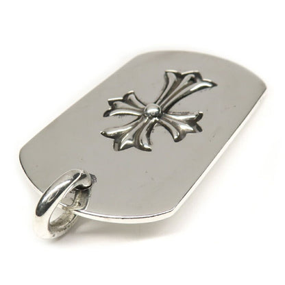 Chrome Hearts Necklace Pendant Cutout Tiny Cross Large Dog Tag 925 Sterling — view 5