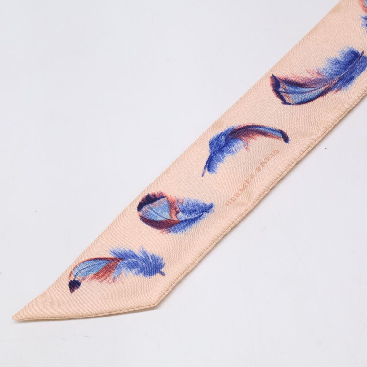 Hermes Feathers Silk Twilly Scarf — view 2