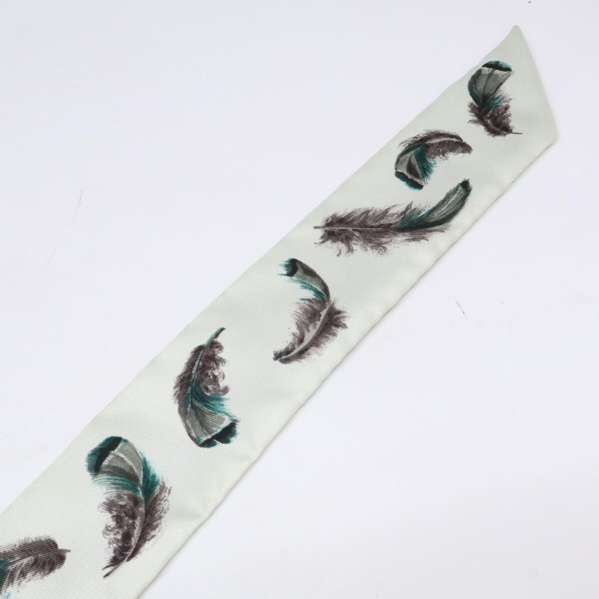 Hermes Feathers Silk Twilly Scarf — view 4