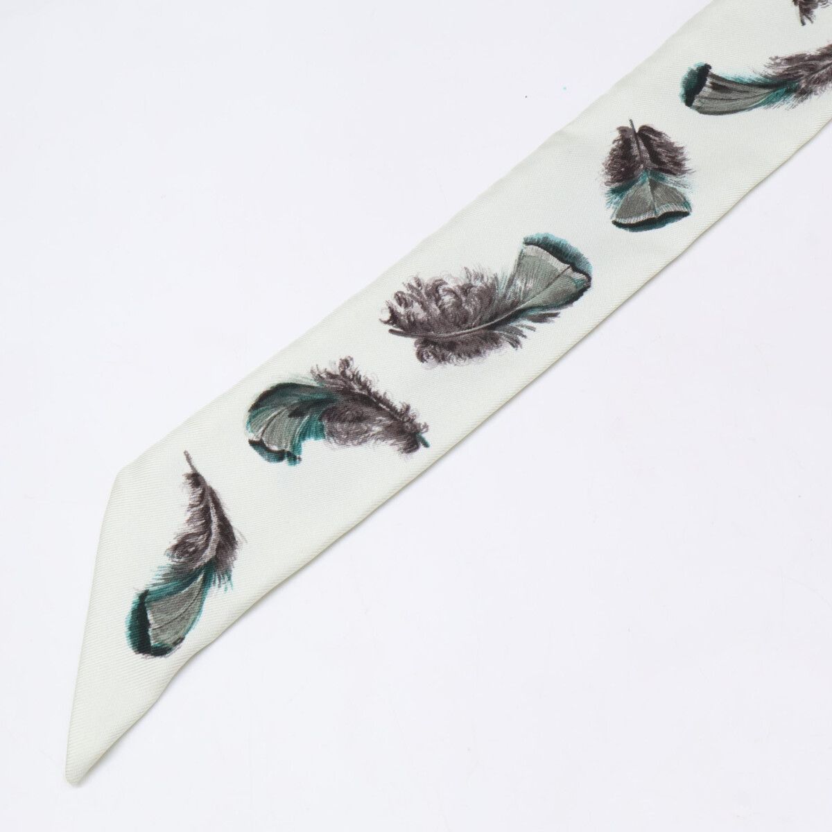 Hermes Feathers Silk Twilly Scarf — view 5