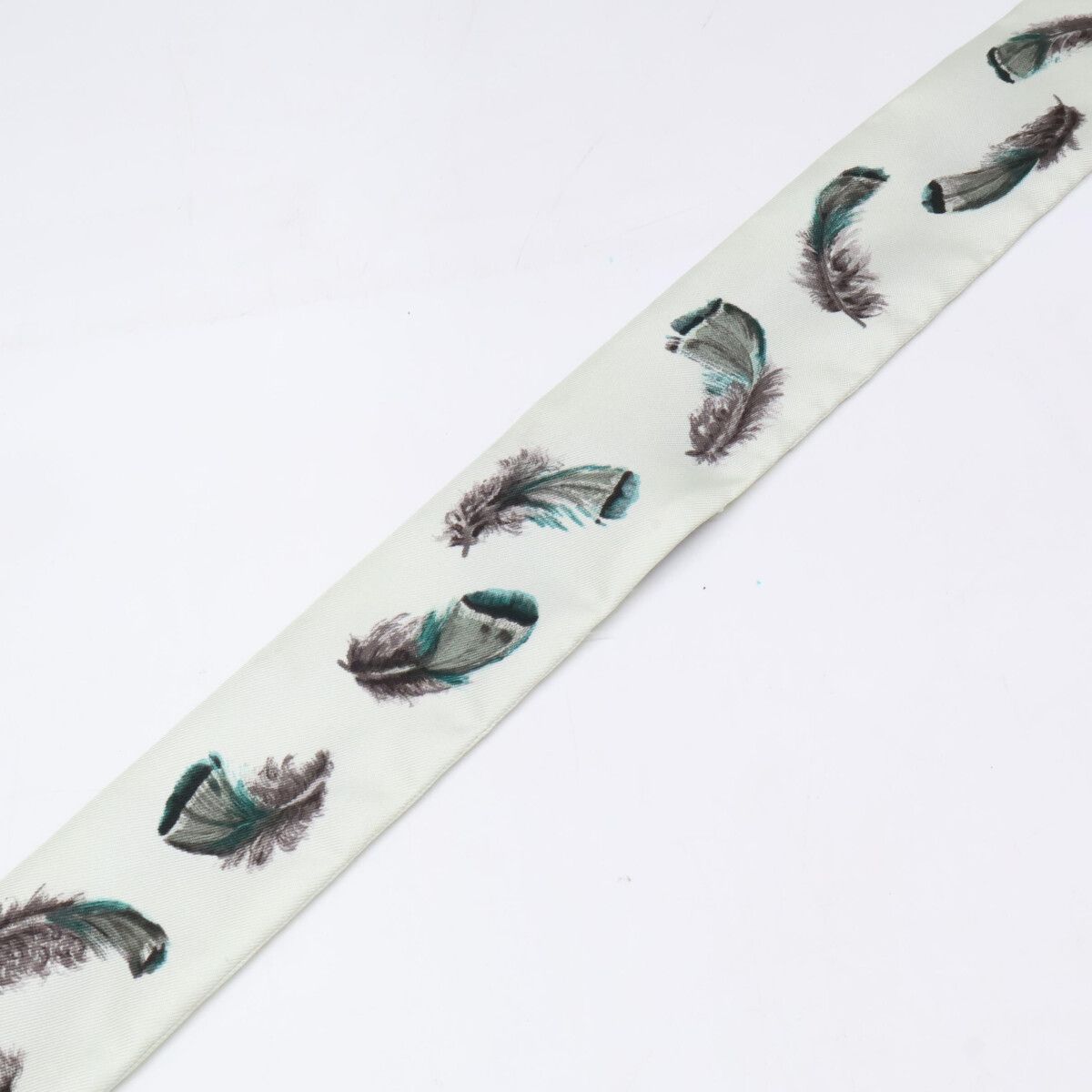 Hermes Feathers Silk Twilly Scarf — view 3