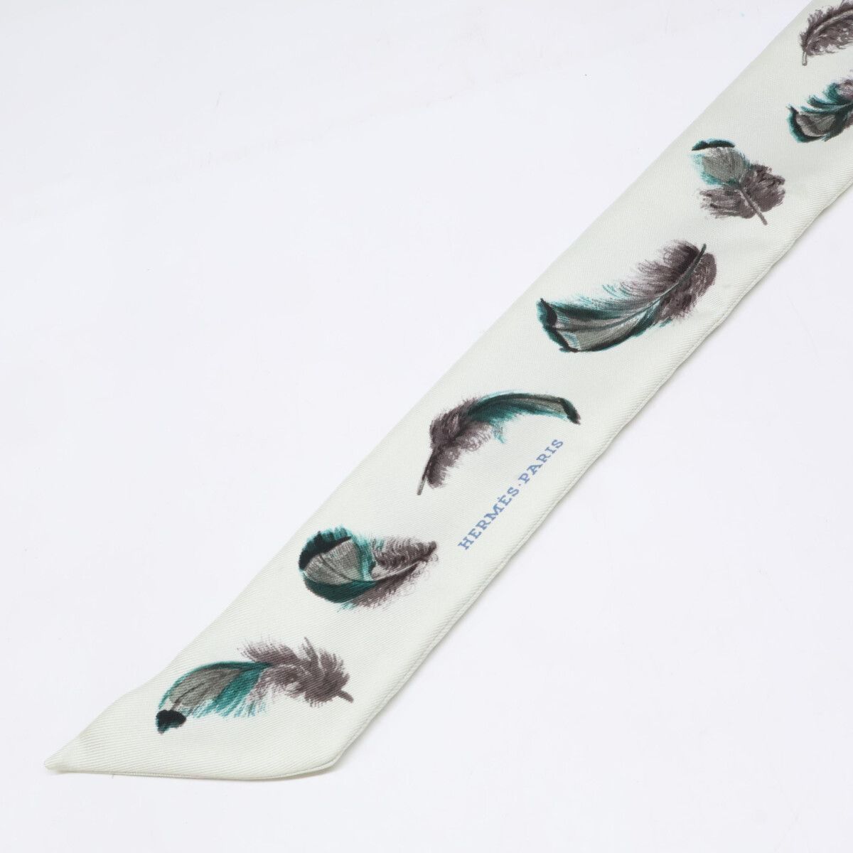 Hermes Feathers Silk Twilly Scarf — view 2