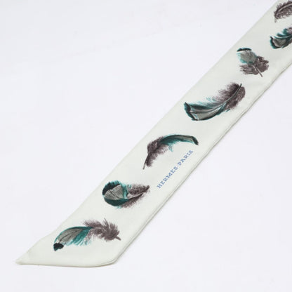 Hermes Feathers Silk Twilly Scarf — view 2