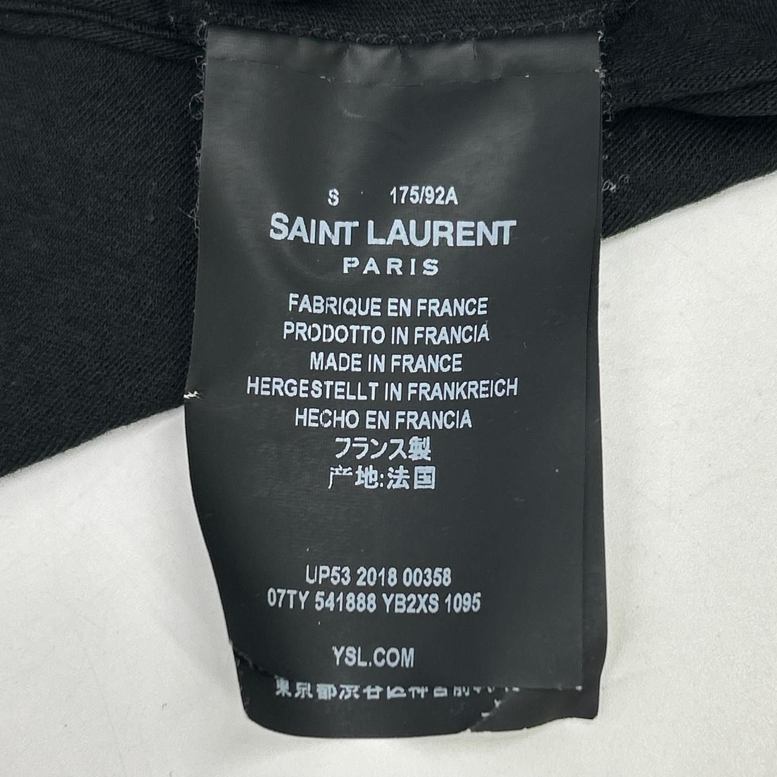 Saint Laurent Paris Black Logo Print Crew Neck T-Shirt — view 4