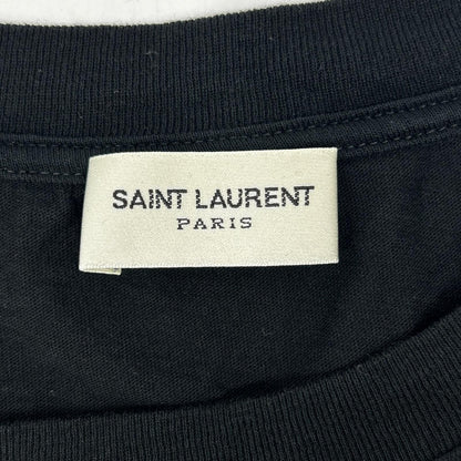 Saint Laurent Paris Black Logo Print Crew Neck T-Shirt — view 3