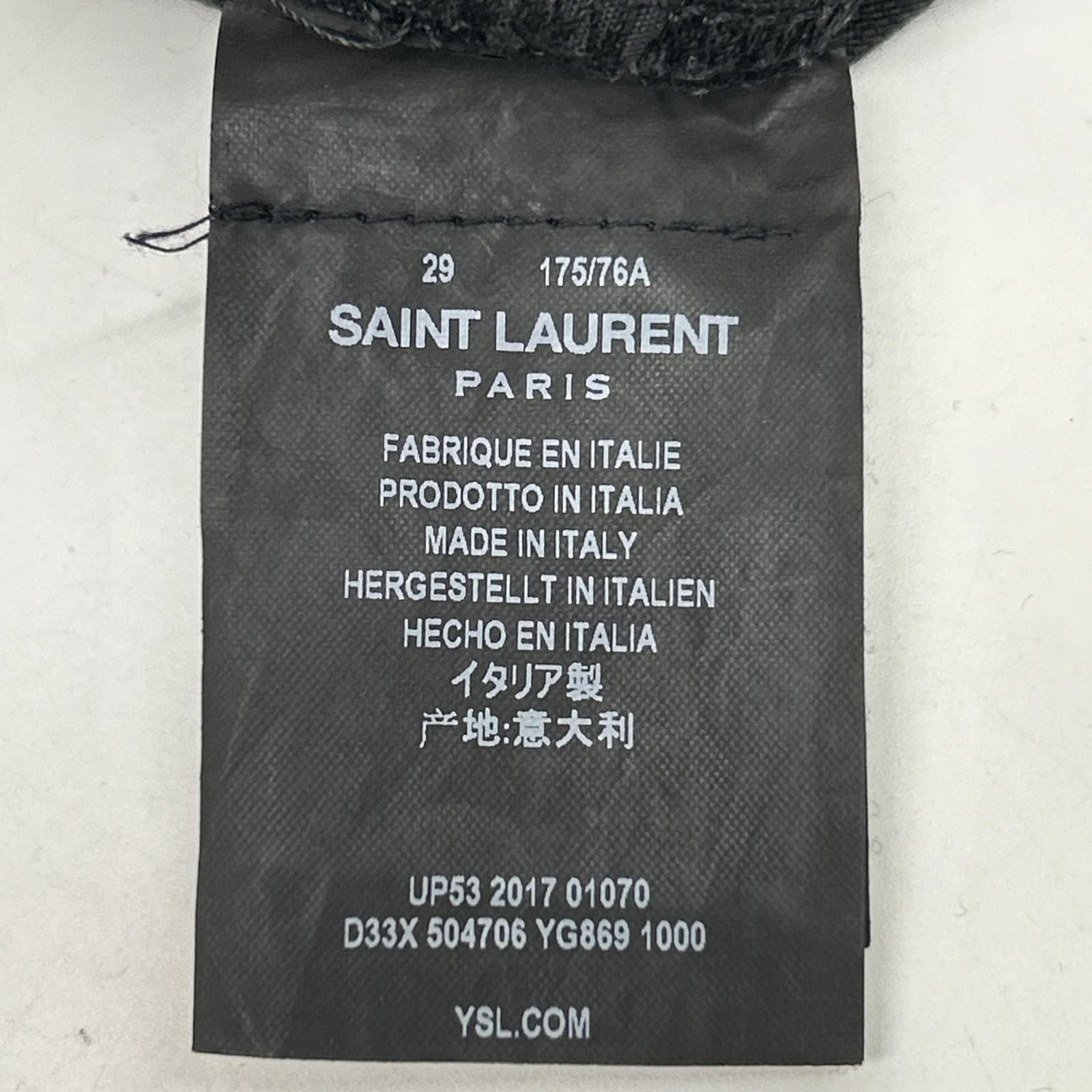 Saint Laurent Paris Black Cotton Denim Pants 29 — view 4