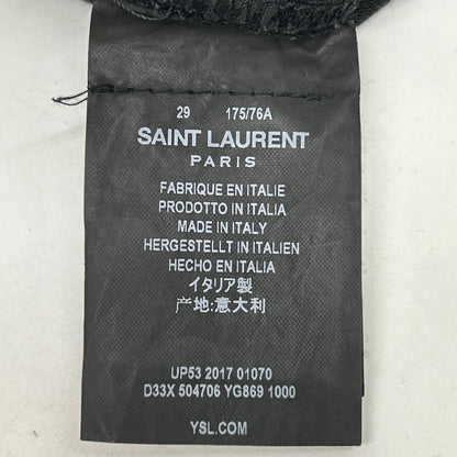 Saint Laurent Paris Black Cotton Denim Pants 29 — view 4